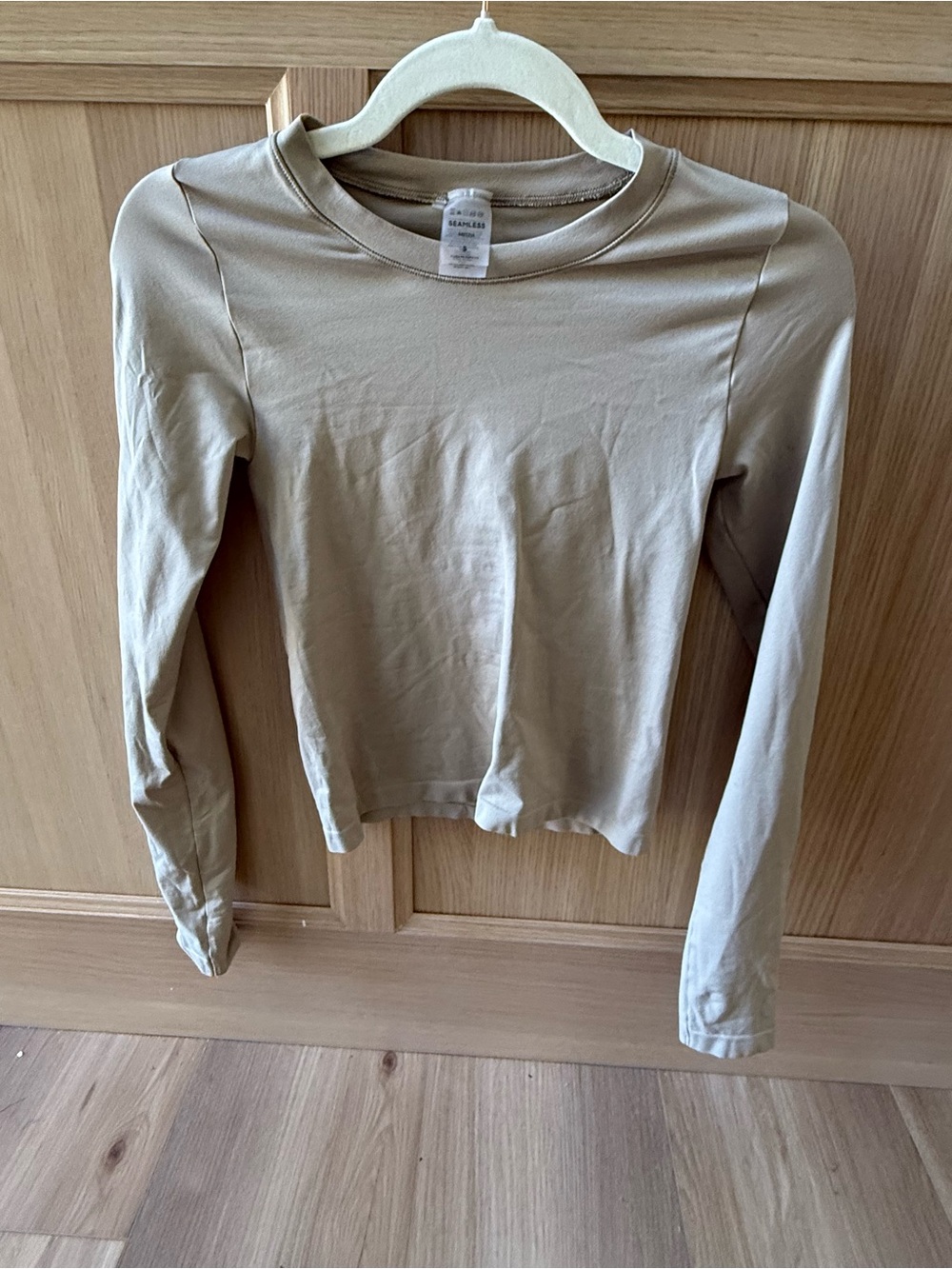 Aritzia Long Sleeve Tee in Light Beige